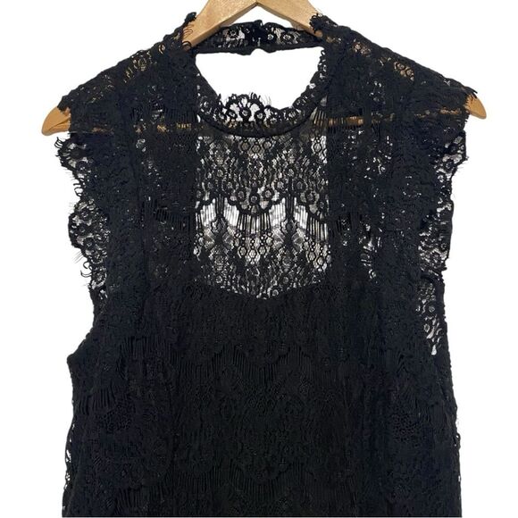 NEW Free People Daydream Black Lace Backless Mini Dress NWT Large - Picture 10 of 16